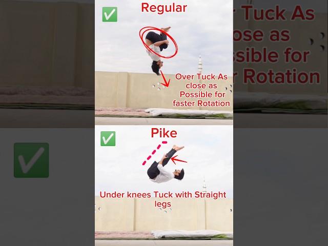Regular Backflip vs Pike Backflip Technique . #backflip #short @hamzaslife1234