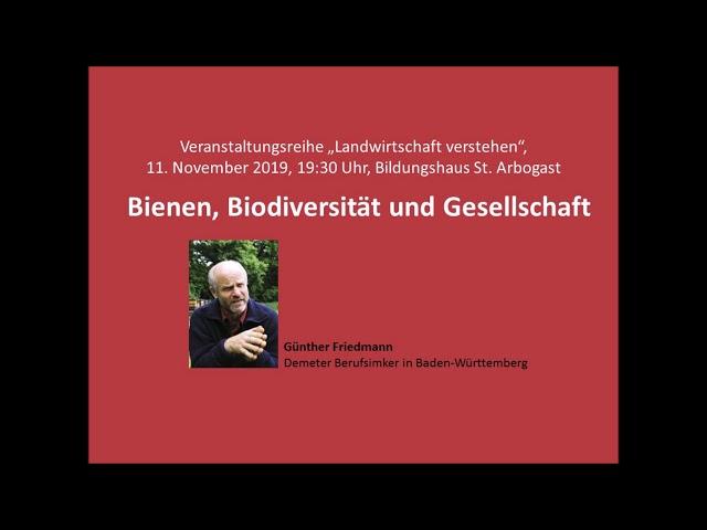 11.11.2019 Themenabend "Landwirtschaft verstehen" Vortrag von Günter Friedmann