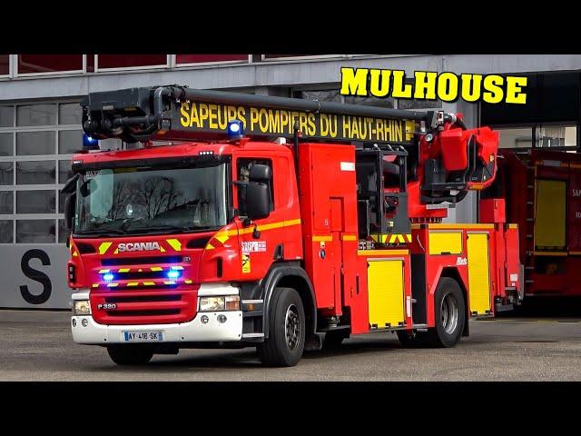 [AERIAL PLATFORM response!] - MULHOUSE | French Fire Trucks, Police & EMS code 3 compilation