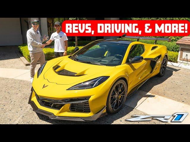 *EXCLUSIVE* CHEVY DRIVES NEW CORVETTE ZR1 TO TAKEOVER CAR WEEK! (REVS, DRIVING, & MORE)