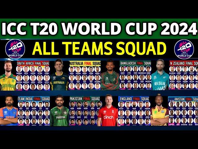 T20 World Cup 2024 - All Team Squad | ICC T20 Cricket World Cup 2024 All Teams Squad | T20 WC 2024