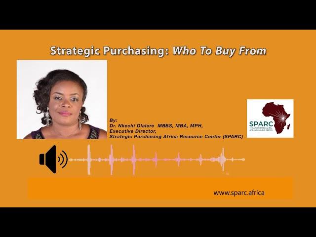 Know Who to Buy From - Strategic Purchasing