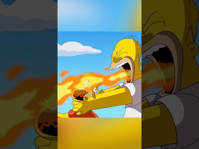 Homer Breathes Fire at Bart  #simpsons #shorts