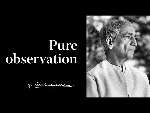 Pure observation | Krishnamurti