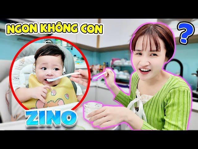 Lần Đầu Zino Ăn Dặm Sau 6 Tháng Tuổi | Mukbang - Vê Vê Channel