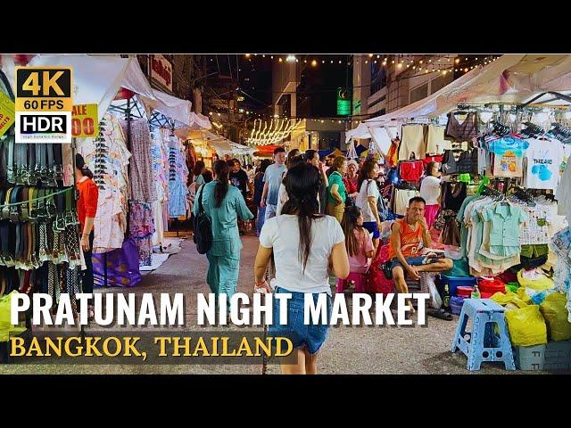 [BANGKOK] Pratunam Night Market "Good Place For Night Shopping Clothes & Souvenir"|Thailand [4K HDR]