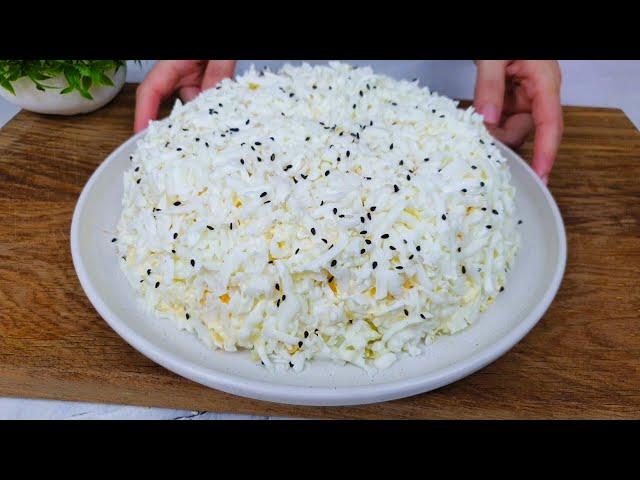 A stunningly delicious salad FIRST SNOW! Out of competition on the festive table!