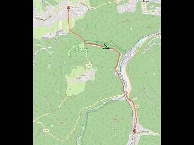 Autofahrt im Nordschwarzwald (PF/CW): Schwann ---:--- Höfen