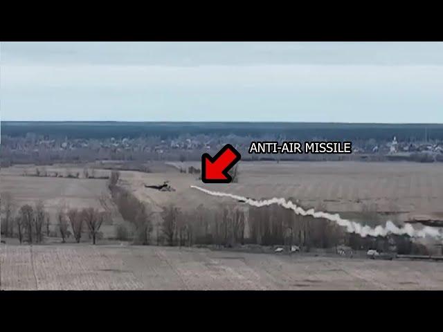  Ukraine War - Russian MI-24 Hind Helicopter Downed By Frontal Hit Of Ukrainian Anti-Air Missile