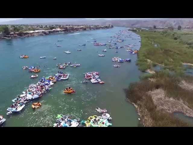 AERIAL FOOTAGE OF BULLHEAD CITY RIVER REGATTA 2015 PART 1