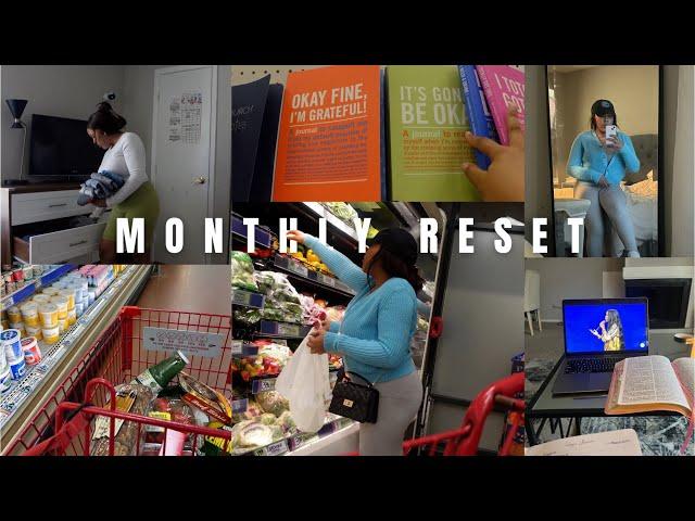 vlog: single mom of four MONTHLY RESET| goals + grocery shopping and MORE|2024