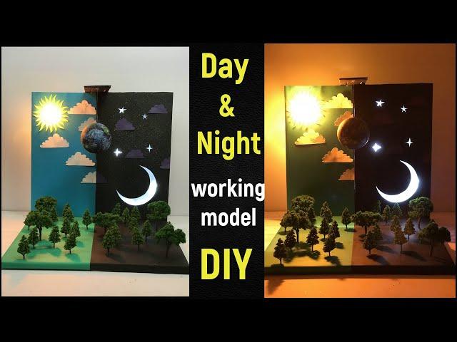 Day and night working model | Illuminated sun and moon model | DIY project | Diyas funplay