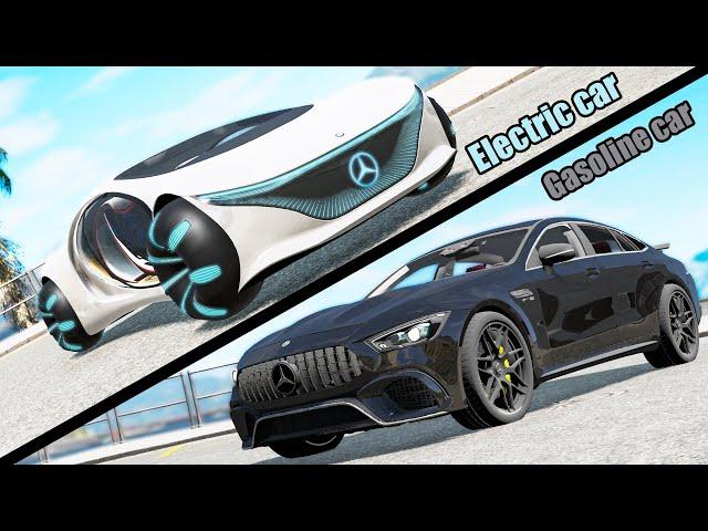 Electric vs Gasoline Car #3 - Beamng drive