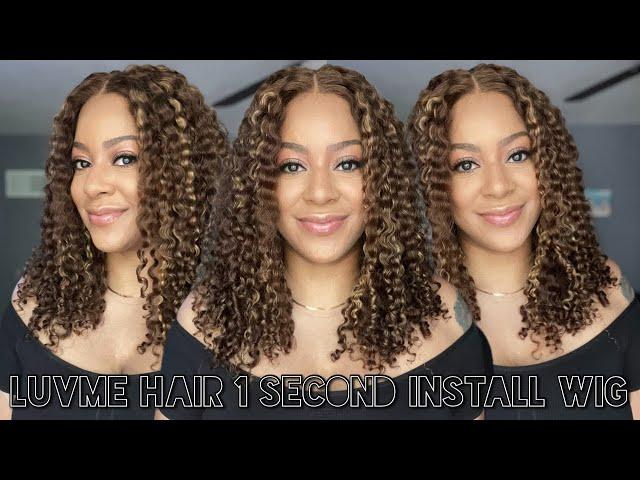 LuvMe Hair 1 Second Install Wig | Honey Blonde Highlighted Kinky Curly Unit