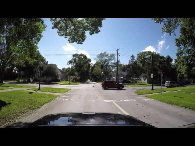 Driving through Iowa City Downtown in 4K