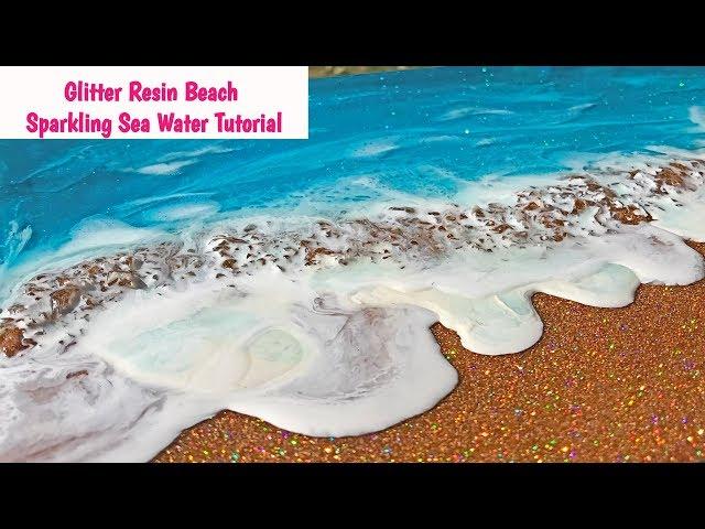 Resin Seascape Painting Tutorial, Glitter Beach and Sparkling Sea!