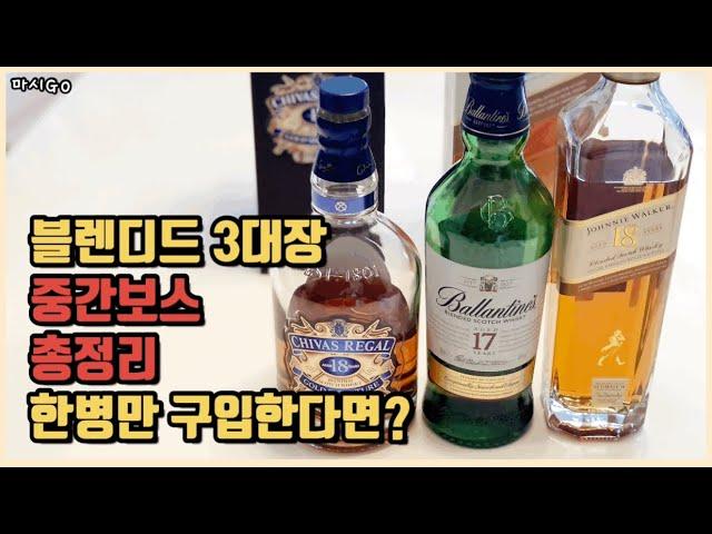 블렌디드 위스키 3대장 중간보스 총정리 (조니워커18년/발렌타인17년/시바스리갈18년)