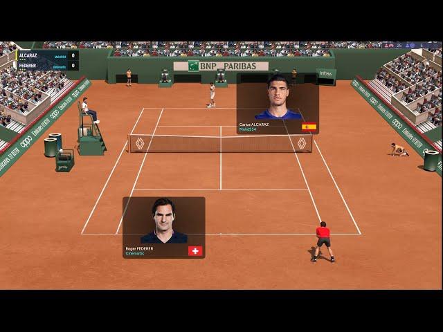 FULL ACE TENNIS - Roland Garros 2024 Final : Mohd954 (Alcaraz) vs. Cinemartic (Federer)