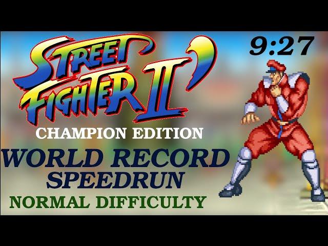 M.BISON Speedrun NEW World Record Normal Difficulty 9:27 - Street Fighter II Champion Edition NEW WR