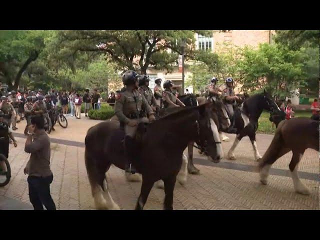 State troopers and police on scene of pro-Palestine protest at UT Austin campus