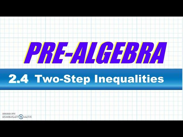 BIM Pre-Algebra 2-4 Two Step Equations