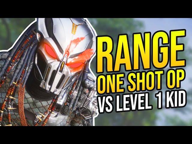 LEVEL 150 PREDATOR vs LEVEL 1 KID?! "HELP ME!" Predator Hunting Grounds RANGE ONE SHOT OVERPOWERED