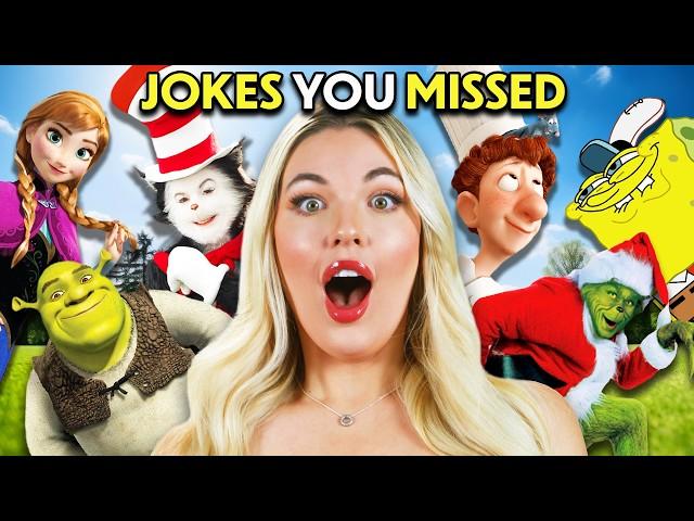 Adults React to Adult Jokes Hidden In Kids Movies & TV! (Spongebob, Shrek, Frozen)