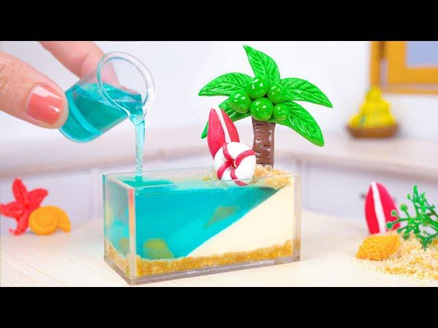 Coolest Miniature Jelly Decorating Idea | Awesome Miniature Ocean Jelly | Tiny Swimming Pool Jelly