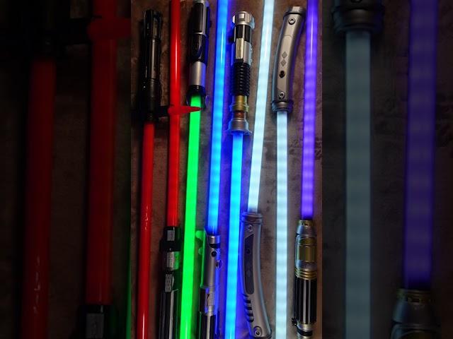 Quick comparison of Disney Store toy lightsabers (all at once)