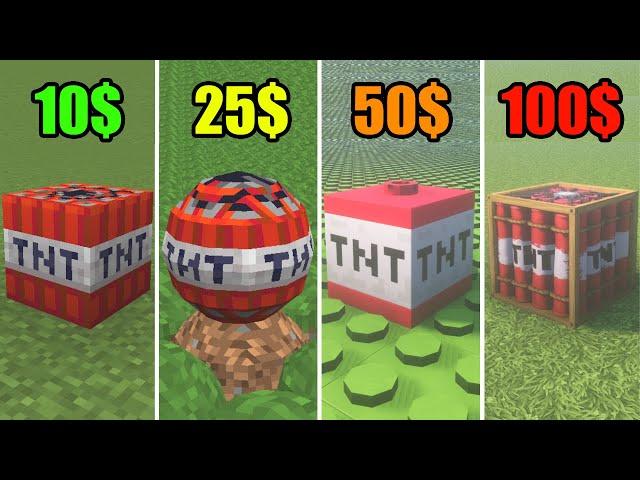 minecraft for 10$ vs 25$ vs 50$ vs 100$ vs 1000$