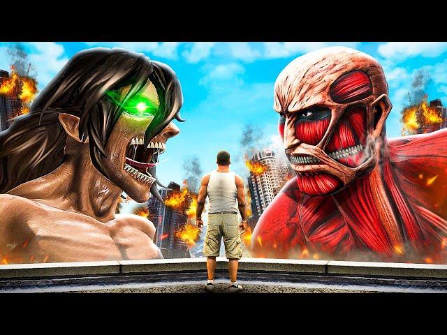 FRANKLIN Meets ATTACK On TITAN (GTA 5 Mods)