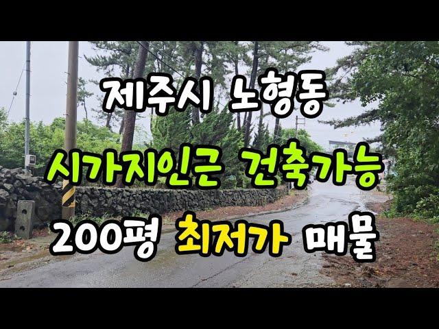 제주시 노형동 시가지인근 건축가능 200평 최저가 매물 010 4436 0401 제주도부동산 토지 매매  급매물