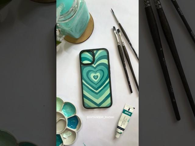 I painted the aesthetic green heart as a phone case cover  #diyphonecase #acrylicpainting #iphone13