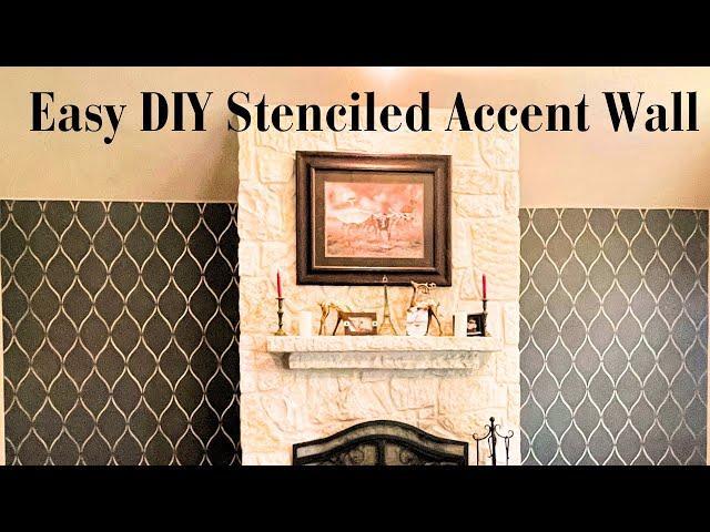 Easy Stenciled DIY Accent Wall With Cutting Edge Stencils Serenity Wall Stencil Pattern!