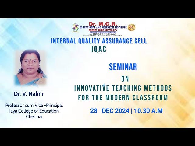 Seminar on Innovative Teaching Methods for the Modern Classroom