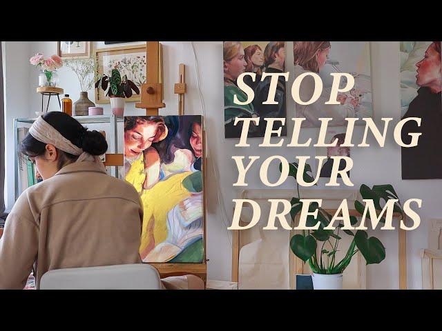 Importance of Balance and keeping Dreams to Yourself  Painting with Golden Oilcolor ⭐ Cozy Art Vlog