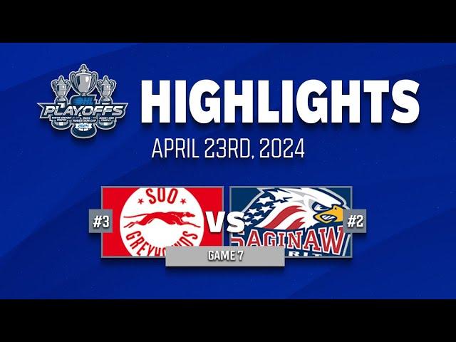 OHL Playoff Highlights: Soo Greyhounds @ Saginaw Spirit - Game 7 - April 23rd, 2024