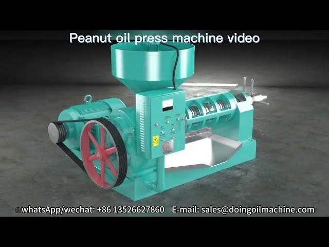 Peanut oil press machine 3D animation video, single screw groundnut oil expeller machine for sale