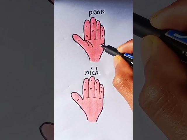 Rich Poor #shorts #shortvideo #rich #poor #drawing #creative #hand #satisfying #ytshorts #viralvideo