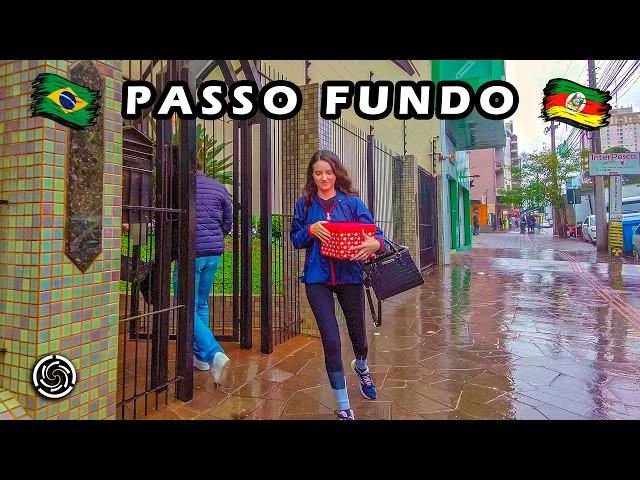 Walking in PASSO FUNDO — RIO GRANDE DO SUL  Brazil 【 4K UHD 】 Rain Walk