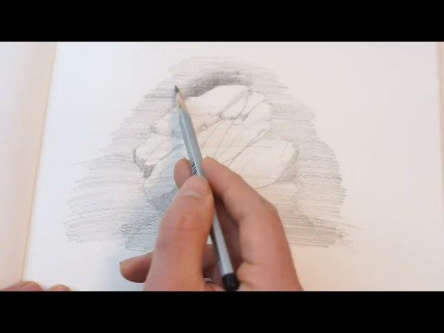 How to draw stone? Drawing time lapse.