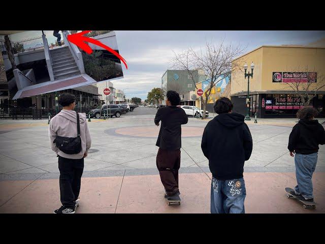 Downtown street skating