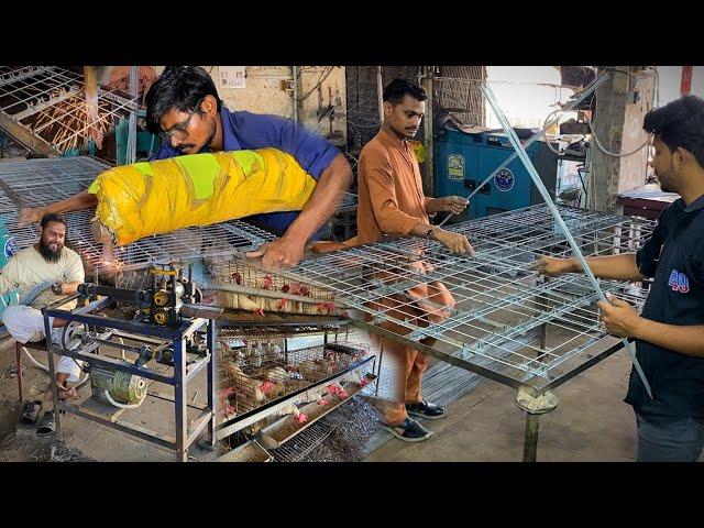 How To Make A Chicken Poultry Farm Cage || Mass Production Of Chicken Cages 2023