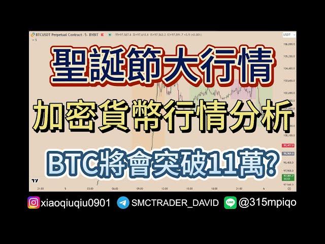 比特幣暴漲 聖誕節大行情 BTC將要突破11萬?  頂級交易員如何分析盤面進場 大衛訂單流 DMC交易 波段交易 震盪套利 趨勢分析