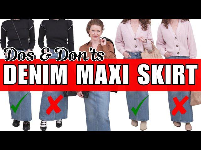 Dos & Don'ts Of A Denim Maxi Skirt / What To Wear With A Denim Maxi If You Are Petite!!