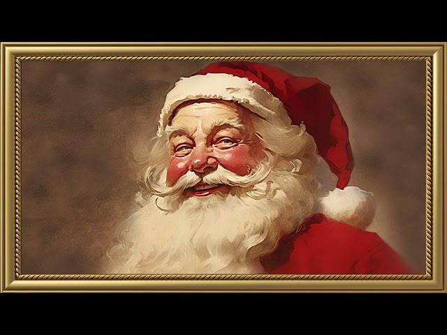 Vintage Santa Claus Painting | Gold Frame TV Art Screensaver for TV Wallpaper