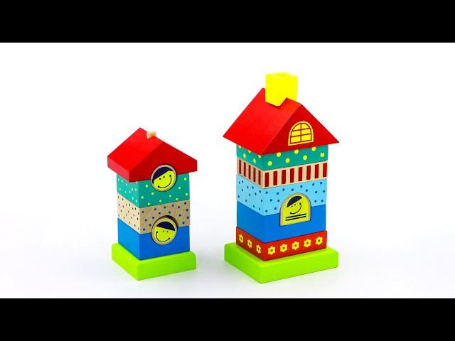 Пирамидка Домик Alatoys (Алатойс) - деревянные развивающие игрушки