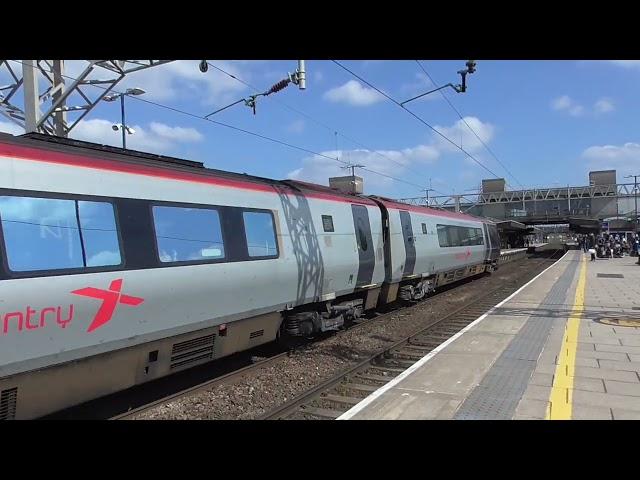 Stafford Railway Station 221112 XC (EX Avanti West Coast) arriving at P4 on 1V61 on 18th May 2025