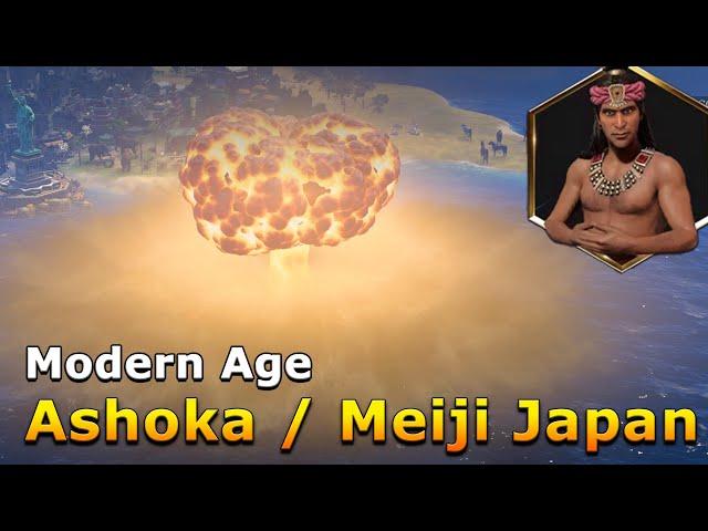 Using the ULTIMATE WEAPON - Let's Play Civilization 7 Gameplay - Ashoka - Meiji Japan - Modern Age