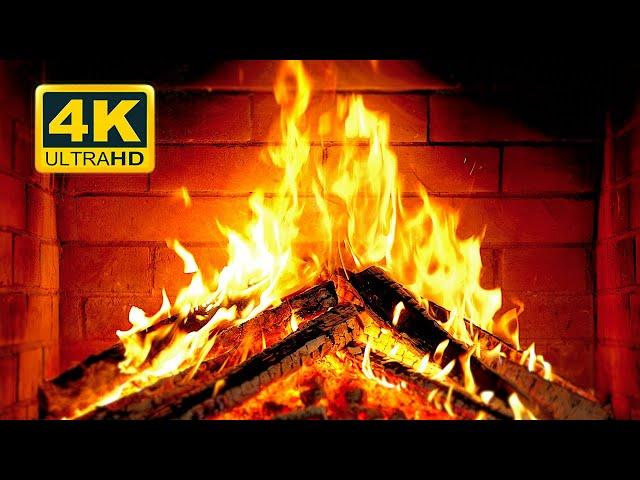  Cozy Fireplace 4K (12 HOURS). Fireplace with Crackling Fire Sounds. Crackling Fireplace 4K